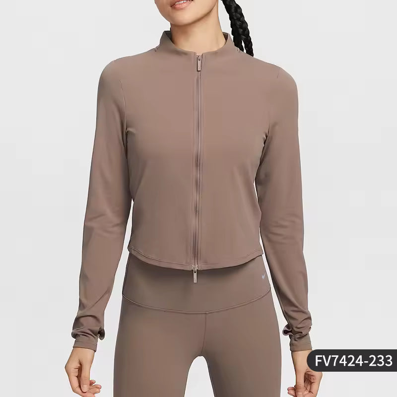 Casaco Justo Feminino Nike Oficial Autêntico Zenvy Dri-FIT Respirável para Ioga FV7424-233