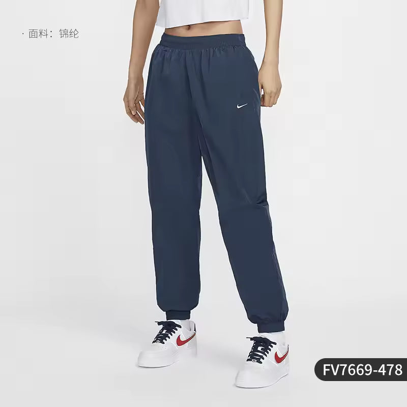 Calças femininas Nike oficiais autênticas 2024, respiráveis, de design simples e casual, em tecido FV7669-478