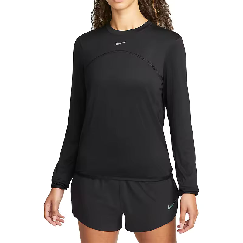 Camisola desportiva feminina Nike Oficial Autêntica de Inverno — respirável, de manga comprida e gola redonda FB4298