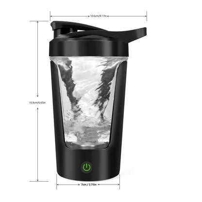 Shaker portátil de 450 ml para proteína em pó, garrafa de fitness, caneca desportiva para nutrição, ideal para musculação e preparação de bebidas de treino.