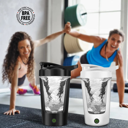 Shaker portátil de 450 ml para proteína em pó, garrafa de fitness, caneca desportiva para nutrição, ideal para musculação e preparação de bebidas de treino.