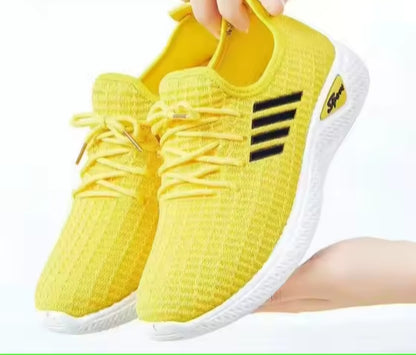 Ténis de corrida femininos para adulto — modelo em malha respirável, macio, confortável e ideal para uso casual