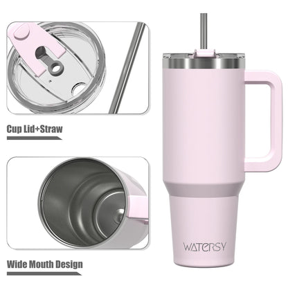 Copo Térmico WATERSY 591 ml com Alça – Isolamento a Vácuo em Aço Inoxidável, À Prova de Vazamentos para Café, Carro e Viagens