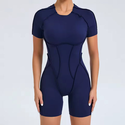 Macacão desportivo acolchoado — conjunto feminino de ginásio e ioga, ideal para treino e fitness.