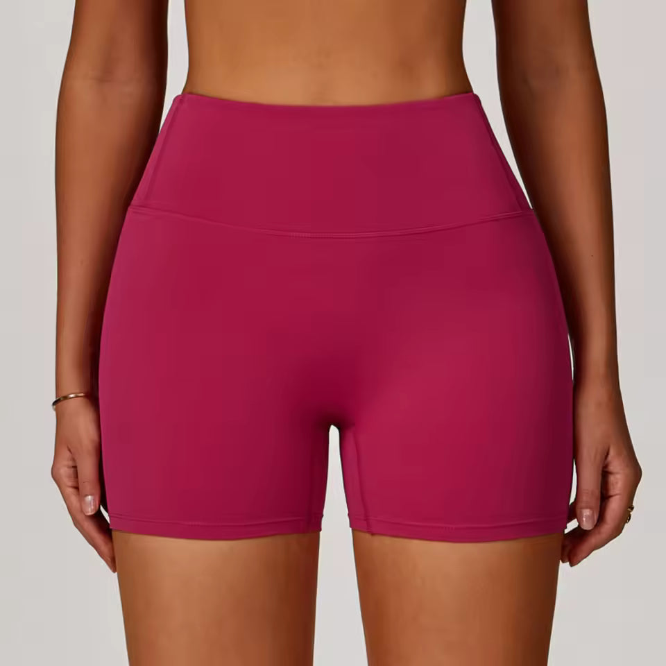 Shorts desportivos femininos de cintura alta, push up, de alta elasticidade, ideais para yoga, corrida, ginásio e treino