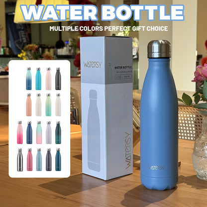 Garrafa térmica WATERSY 500 ml em aço inoxidável, copo térmico isolado para café e água, garrafa de parede dupla para desporto