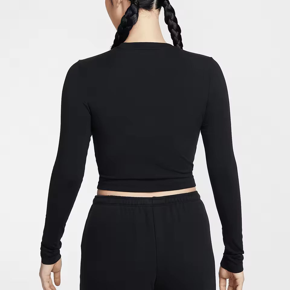 Top Curto Feminino de Manga Comprida Nike Oficial — Street Dance Series Corte Justo HF5323-010