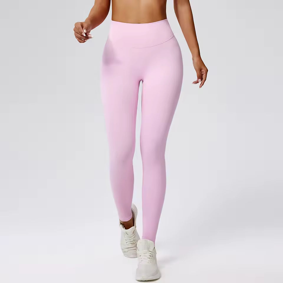 Leggings desportivas femininas de cintura alta, efeito push up, levantamento dos glúteos, ideais para yoga, treino e corrida