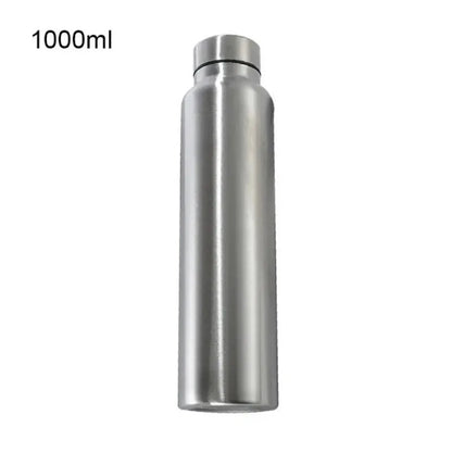 Garrafa desportiva de aço inoxidável 1000 ml, camada simples, copo de água vermelho, frasco metálico para bebidas, ideal para acampamento, desporto e ginásio.