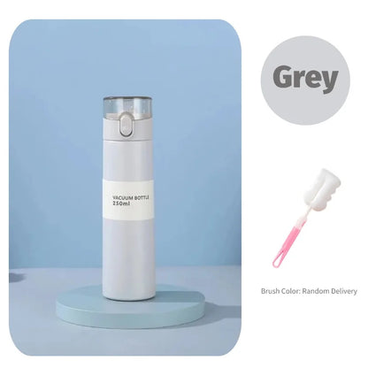 Garrafa térmica de água em aço inoxidável 150 ml/250 ml com palhinha, mini copo térmico para chá, café e viagem, frasco a vácuo isolado