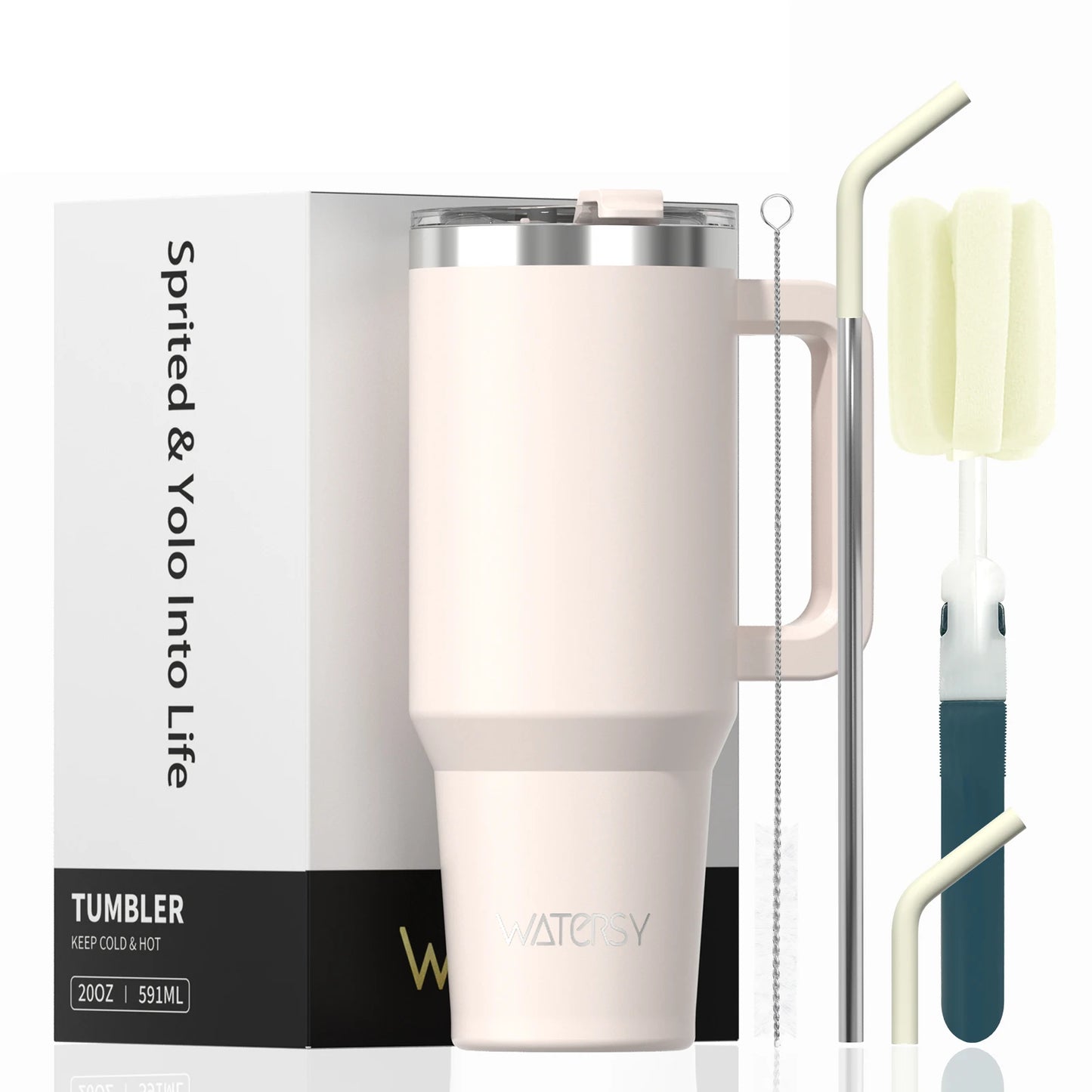 Copo térmico de aço inoxidável de grande capacidade, com alça e canudo, 30/40 oz, caneca de café com isolamento a vácuo de parede dupla.