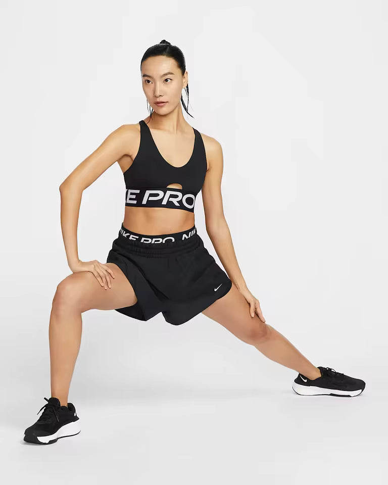 Calções desportivos femininos Nike Dri-Fit, elegantes, versáteis, dois em um, confortáveis e desportivos, para mulheres ativas