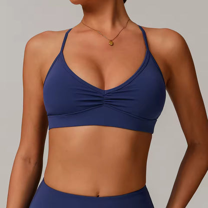 Top Desportivo Feminino — Sutiã de Ginásio Antissuor e Respirável, à Prova de Impacto, com Efeito Push Up, Ideal para Yoga, Treino e Fitness
