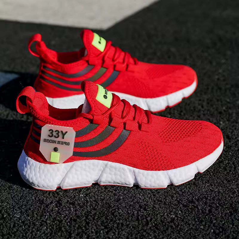 Ténis desportivos casuais respiráveis — ténis leves de verão para atividades ao ar livre, corrida e caminhada, com sola vulcanizada