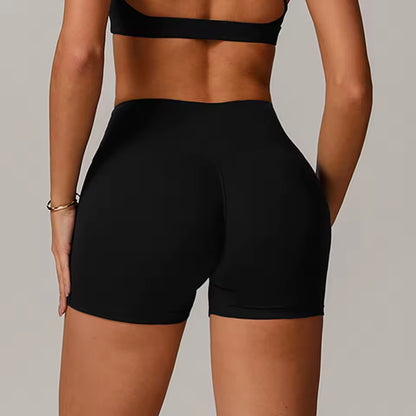 Shorts desportivos femininos de cintura alta, push up, ideais para ciclismo, corrida, fitness, ginásio e yoga