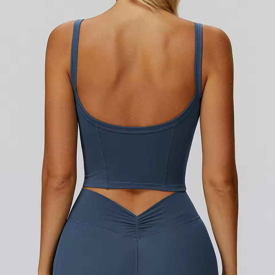 Top Desportivo Feminino — Sutiã de Ginásio Respirável, Antissuor, à Prova de Impacto, com Efeito Push Up, Ideal para Yoga, Treino e Fitness