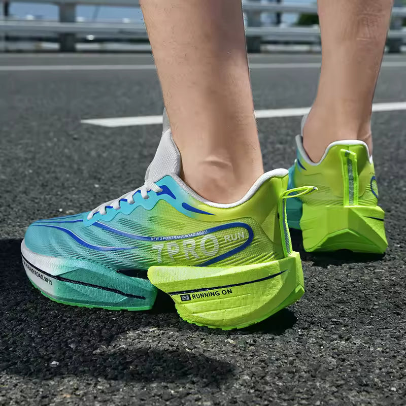 Novos Ténis de Placa de Carbono – Sola Macia, Malha Respirável, Leves, Antiderrapantes e Ideais para Corrida ou Uso Casual (Unissexo)