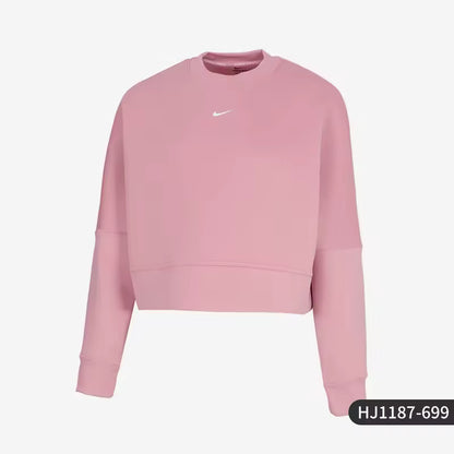Nike Oficial Autêntico — Novo Sweatshirt de Treino Feminino em Malha Fitness, Cropped, com Capuz HJ1187-699