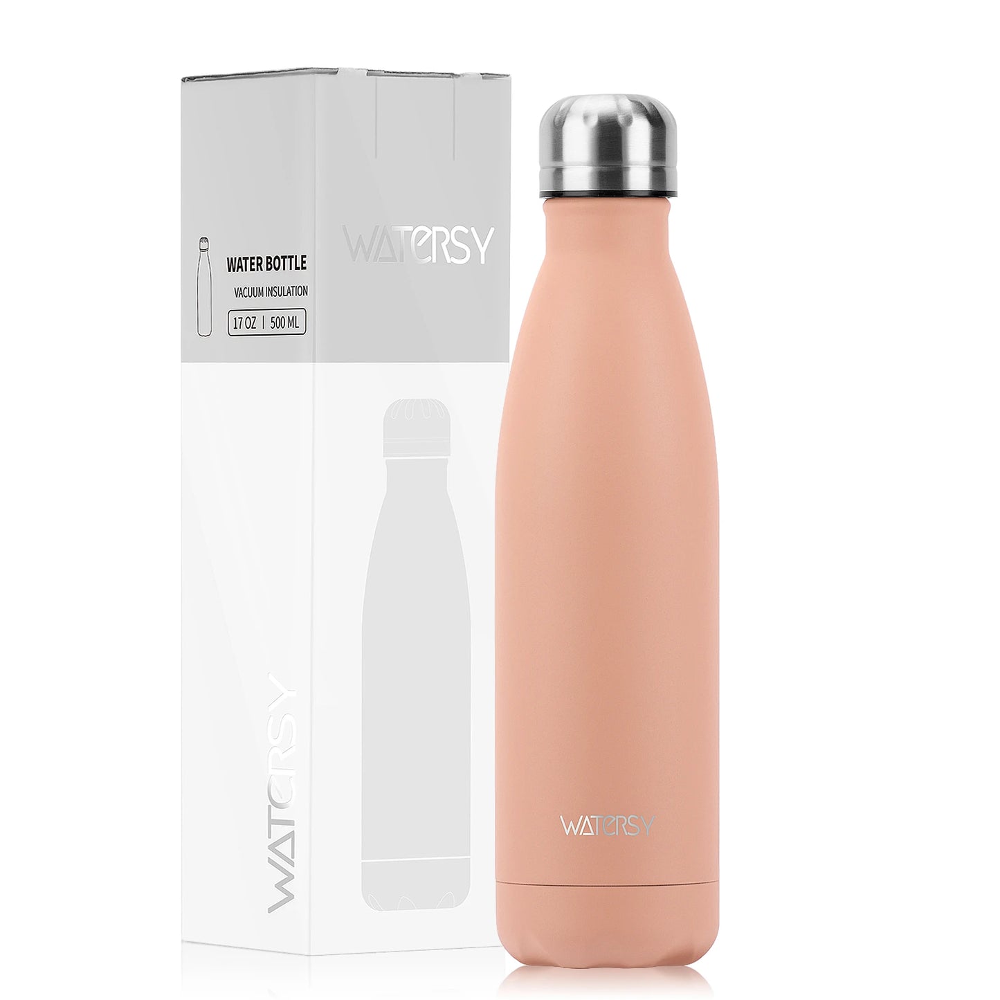 Garrafa térmica WATERSY 500 ml em aço inoxidável, copo térmico isolado para café e água, garrafa de parede dupla para desporto