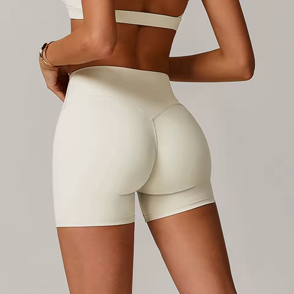 Shorts desportivos femininos de cintura alta, push up, ideais para ciclismo, corrida, fitness, ginásio e yoga