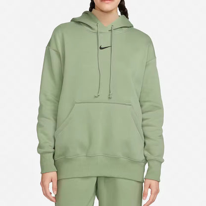 Sweat com capuz desportivo feminino Nike autêntico 2023 com forro em lã quente DQ5861-386