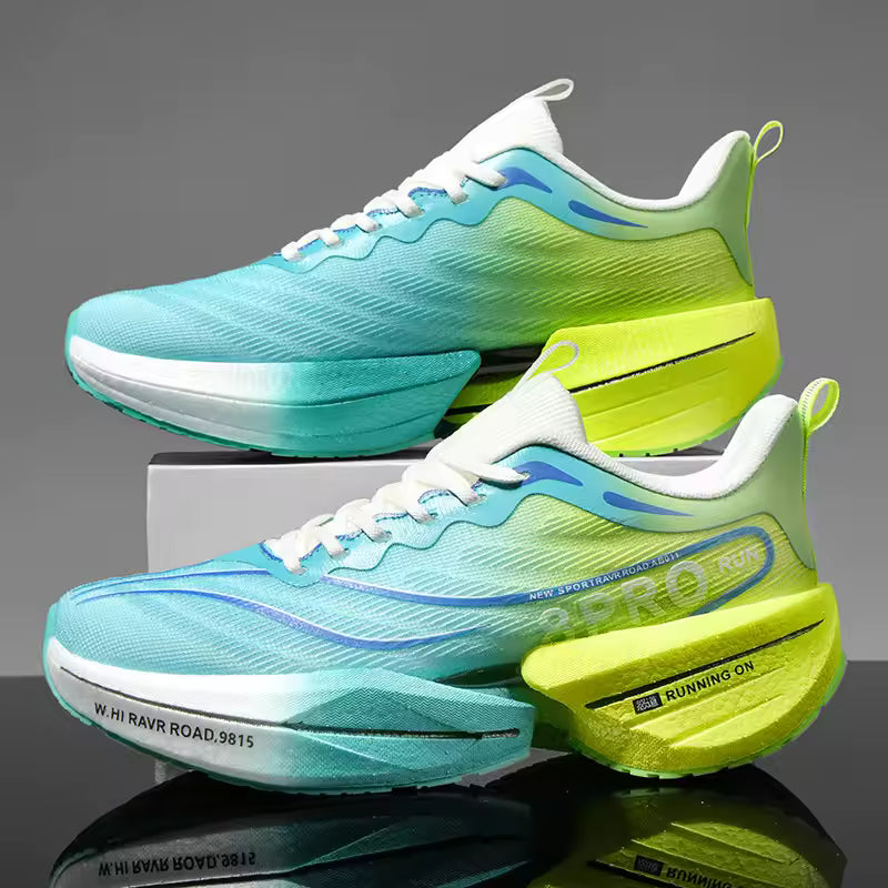 Novos Ténis de Placa de Carbono – Sola Macia, Malha Respirável, Leves, Antiderrapantes e Ideais para Corrida ou Uso Casual (Unissexo)