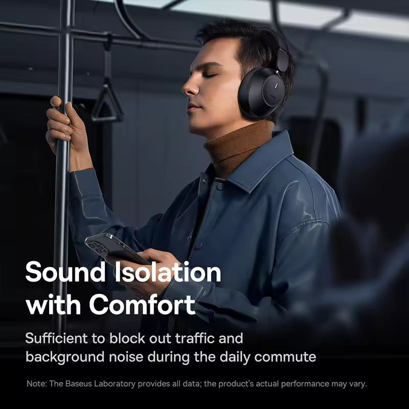 Baseus Bass 30 Max – Auscultadores Sem Fios Bluetooth 5.3, Sobre a Orelha, com Reforço de Graves, Diafragma de 40 mm, Latência Ultra-Baixa e Autonomia de 50 horas