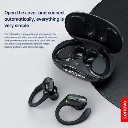 Auriculares Desportivos Sem Fios Lenovo XT80 Originais com Microfones, Ecrã LED de Energia e Som Estéreo HiFi Bluetooth 5.3 TWS