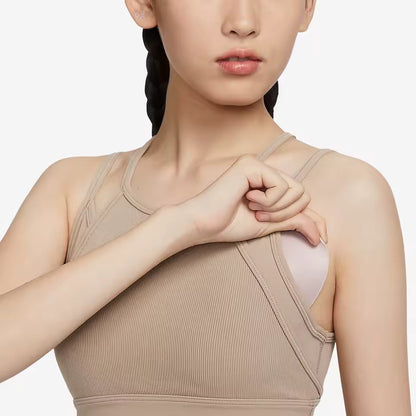 Sutiã Desportivo Feminino Nike Oficial Autêntico de Primavera/Verão com Alças Cruzadas Ajustáveis para Ioga FB2160-247