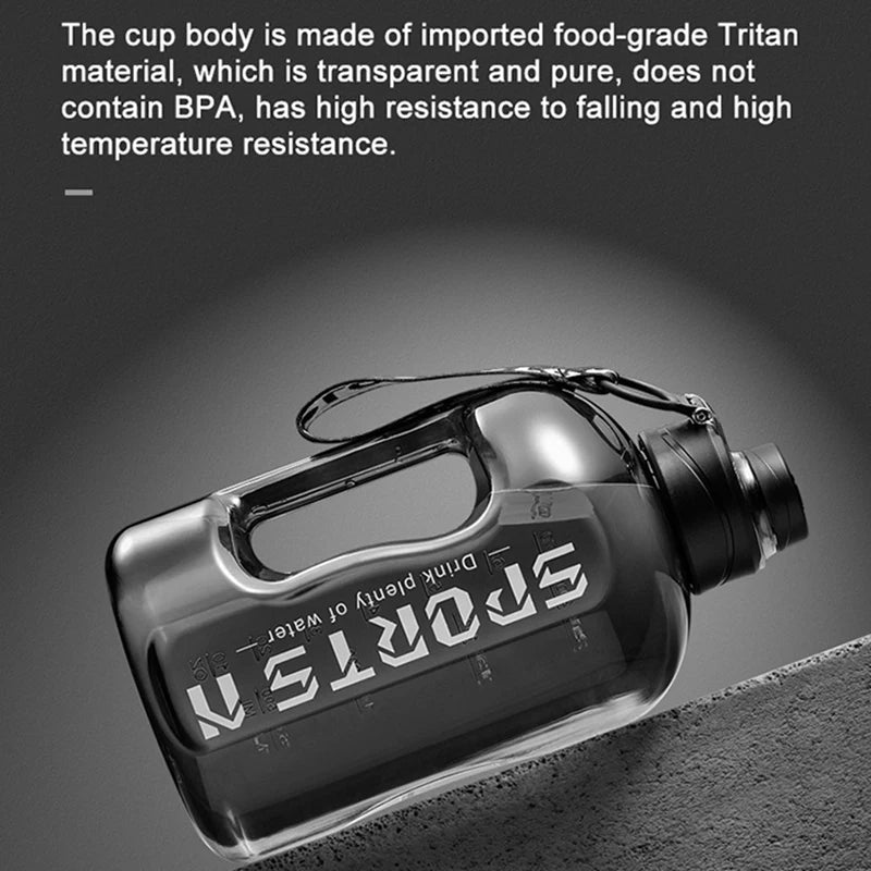 Garrafa de água isolada 2,7 L/1,7 L com palhinha, ideal para ginásio, viagens, caminhadas e campismo, garrafa térmica para homens e mulheres, frasco de fitness à prova de derrames