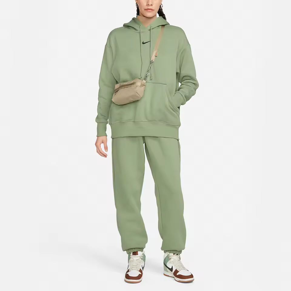 Sweat com capuz desportivo feminino Nike autêntico 2023 com forro em lã quente DQ5861-386