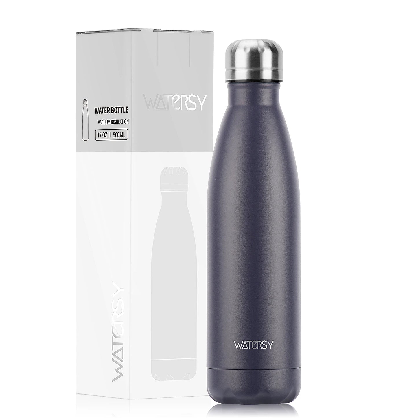 Garrafa térmica WATERSY 500 ml em aço inoxidável, copo térmico isolado para café e água, garrafa de parede dupla para desporto