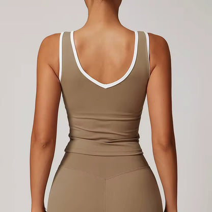 Top desportivo feminino sem costas push-up — respirável, ideal para yoga, ginásio e treino fitness