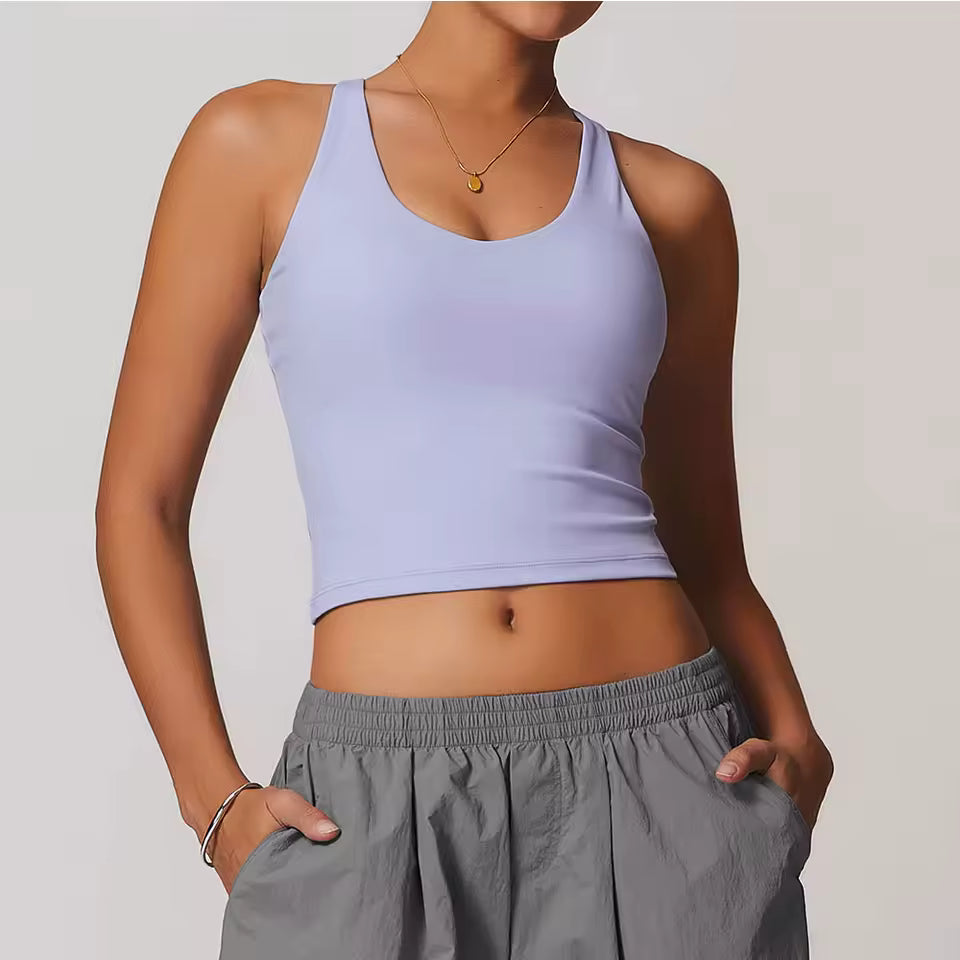 Top Desportivo Feminino — Sutiã Respirável de Fitness, à Prova de Impacto, com Efeito Push Up, Ideal para Yoga, Ginásio e Treino
