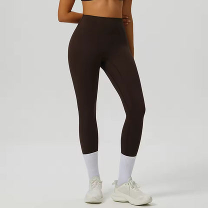 Leggings desportivas femininas de cintura alta, efeito push up, levantamento dos glúteos, ideais para yoga, treino e corrida