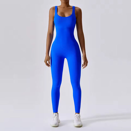 Conjunto feminino de ioga sem costuras para primavera — peça única, body para treino de fitness, dança e ginásio, com efeito push up e compressão abdominal.