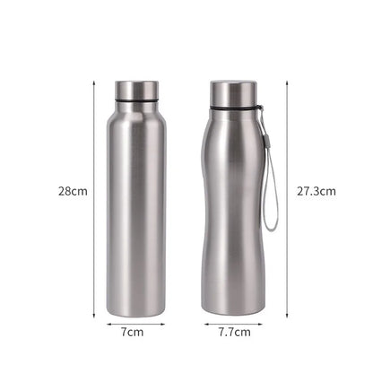 Garrafa desportiva de aço inoxidável 1000 ml, camada simples, copo de água vermelho, frasco metálico para bebidas, ideal para acampamento, desporto e ginásio.