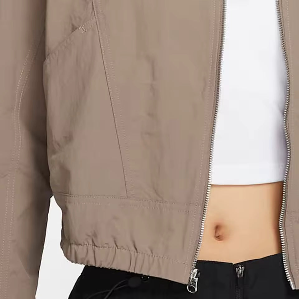 Casaco desportivo casual feminino Nike oficial com fecho de correr e manga comprida HJ1000-233