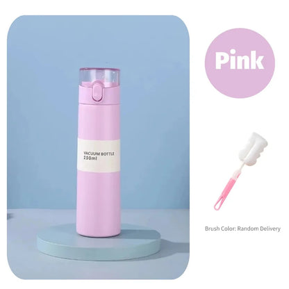 Garrafa térmica de água em aço inoxidável 150 ml/250 ml com palhinha, mini copo térmico para chá, café e viagem, frasco a vácuo isolado