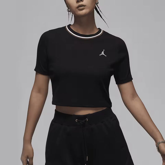 T-shirt Feminina Nike Oficial Autêntica JORDAN — Casual de Manga Curta com Corte Justo e Tecido Respirável FV7090-010