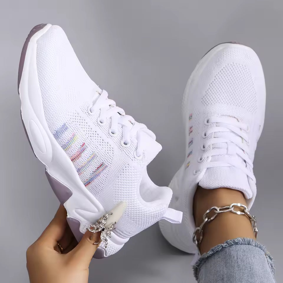 Ténis Desportivos Femininos Resistentes ao Desgaste – Casuais, Rasos, Respiráveis, Leves, Antiderrapantes e Elegantes