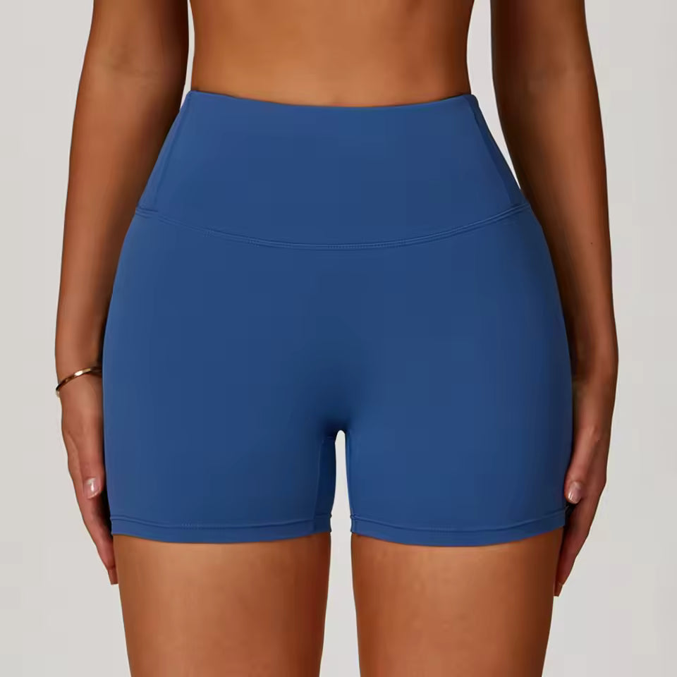 Shorts desportivos femininos de cintura alta, push up, de alta elasticidade, ideais para yoga, corrida, ginásio e treino