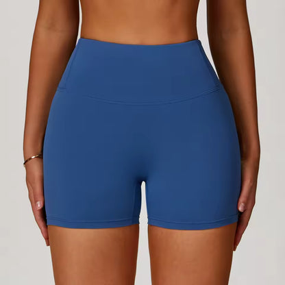 Shorts desportivos femininos de cintura alta, push up, de alta elasticidade, ideais para yoga, corrida, ginásio e treino