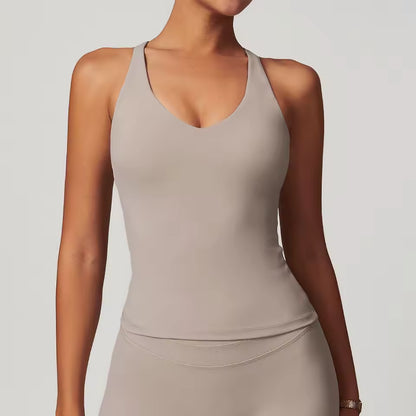 Top Desportivo Feminino — Sutiã Respirável de Fitness, à Prova de Impacto, com Efeito Push Up, Ideal para Yoga, Ginásio e Treino