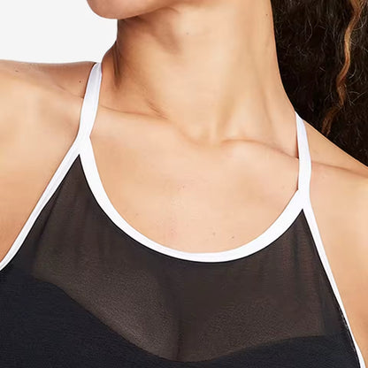 Nike Oficial Genuíno Top Desportivo Feminino de Verão para Yoga e Treino de Fitness Respirável FB4098-010