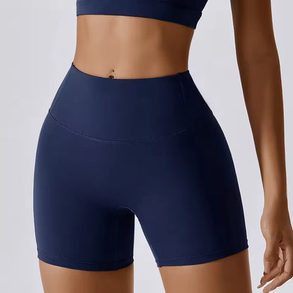 Shorts desportivos femininos de cintura alta, push up, de alta elasticidade, ideais para yoga, corrida, ginásio e treino