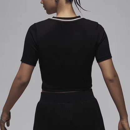 T-shirt Feminina Nike Oficial Autêntica JORDAN — Casual de Manga Curta com Corte Justo e Tecido Respirável FV7090-010