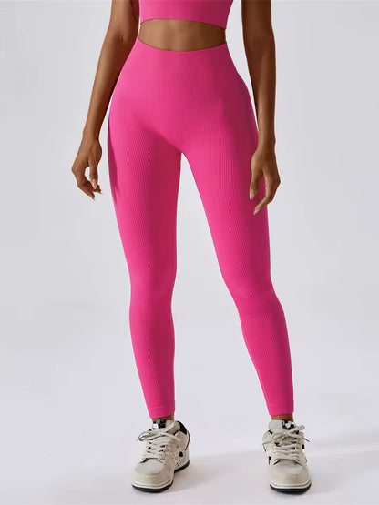 Leggings de yoga de cintura subida para mulher, sem costuras, ideais para desporto, ginásio e fitness, com controlo de barriga e adequadas para corrida.