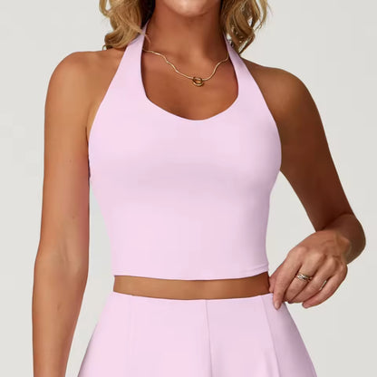 Top Desportivo Feminino Sexy — Sutiã de Yoga Halter Sem Costuras, à Prova de Impacto, de Secagem Rápida, com Efeito Push Up, Ideal para Corrida, Treino e Fitness