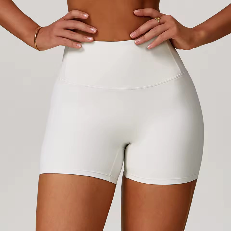 Shorts desportivos femininos de cintura alta, push up, de alta elasticidade, ideais para yoga, corrida, ginásio e treino